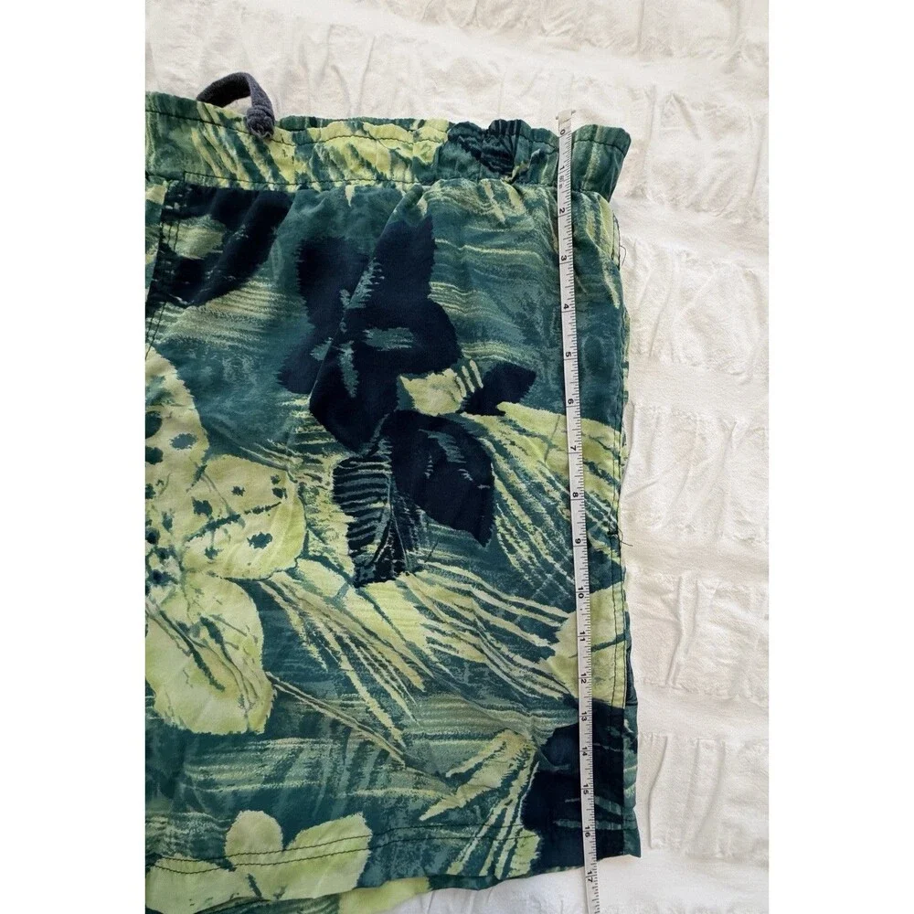 Jams World Men’s Lined Swim Trunks, Large, Green Floral, GUC